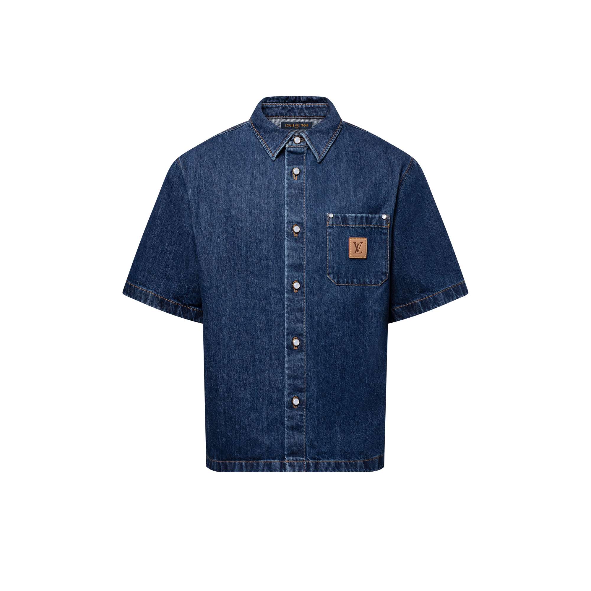  Signature Denim Short-Sleeved Shirt  in Men