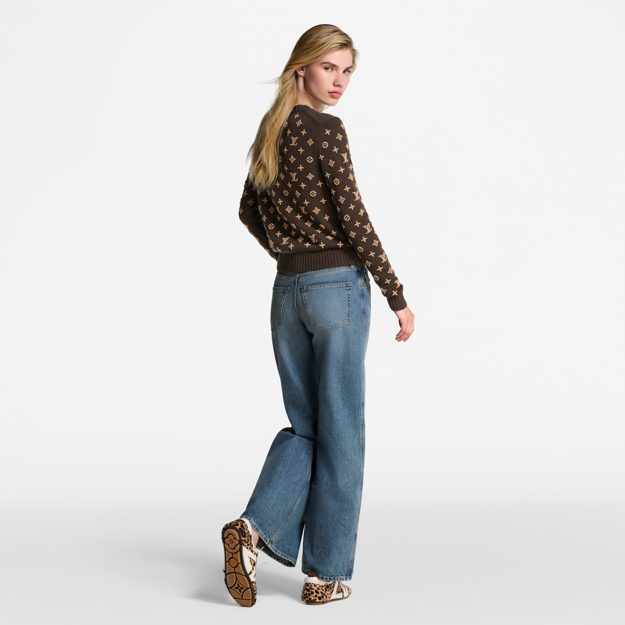 3D Monogram Knit Pullover  in Women