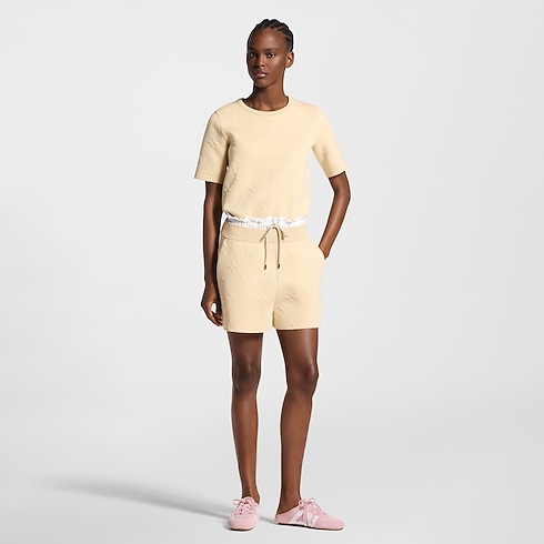 3D Monogram Paperbag Waist Shorts worn view