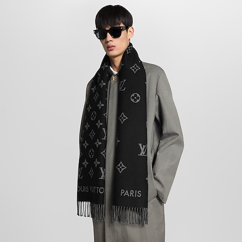 All About Monogram Scarf cropped worn view