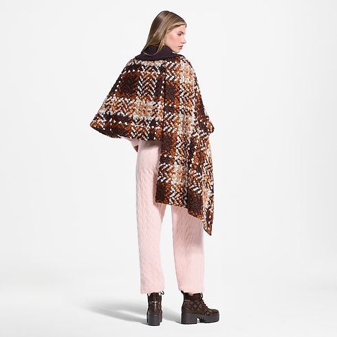 Asymmetrical Tartan Tweed Cape Coat in Women's Ready-to-Wear Coats and Jackets collections by Louis Vuitton (Product zoom)