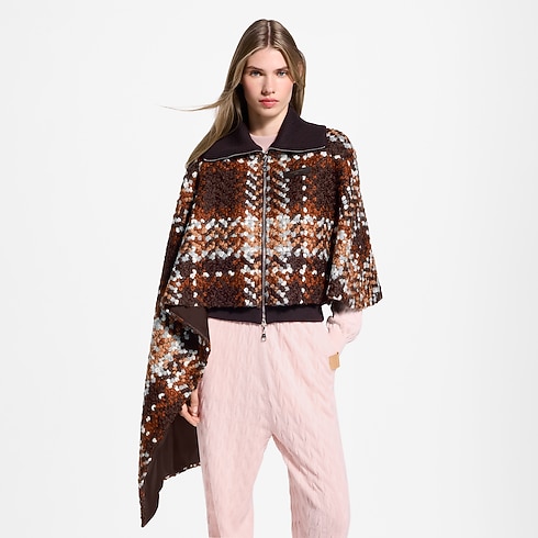 Asymmetrical Tartan Tweed Cape Coat in Women's Ready-to-Wear Coats and Jackets collections by Louis Vuitton (Product zoom)