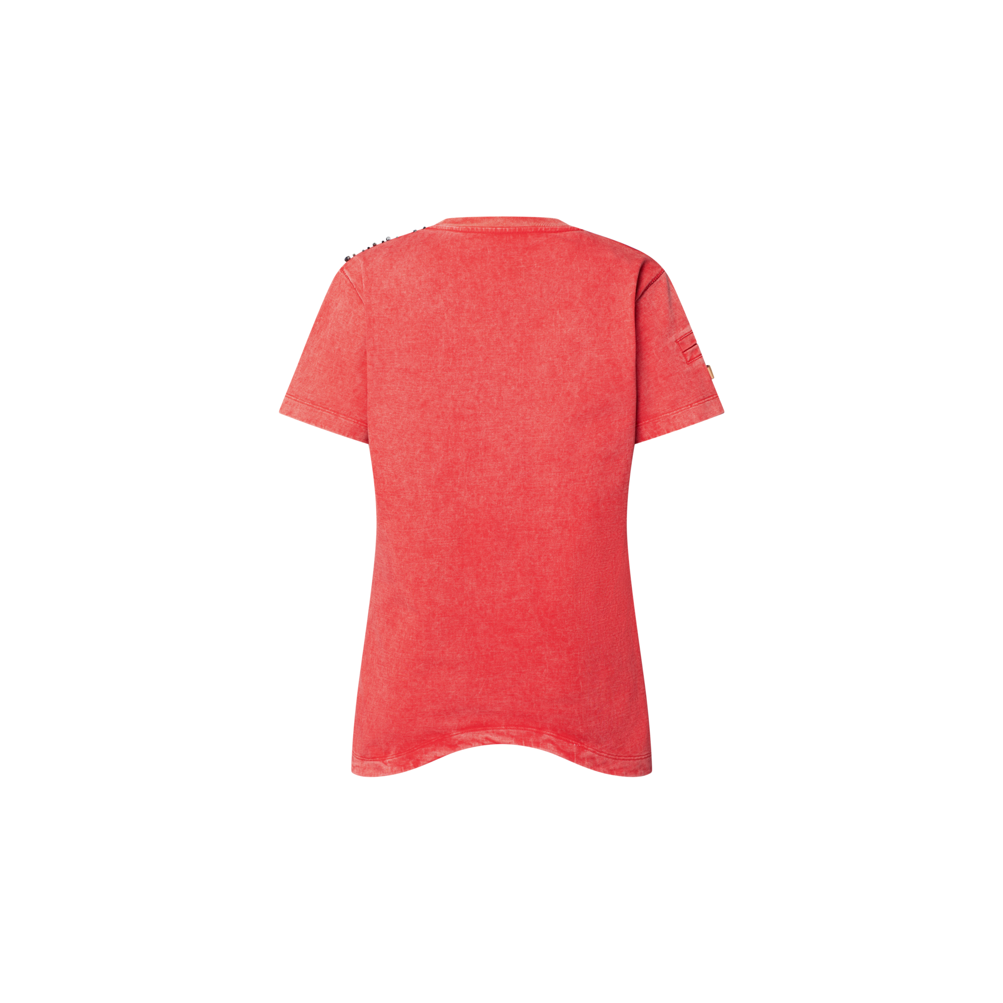 Bead Accent Curve Hem T-Shirt  in Women