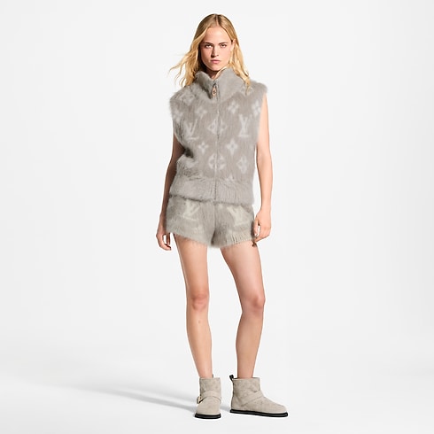 Brushed Monogram Zip-Up Gilet in Women's Ready-to-Wear Knitwear collections by Louis Vuitton (Product zoom)