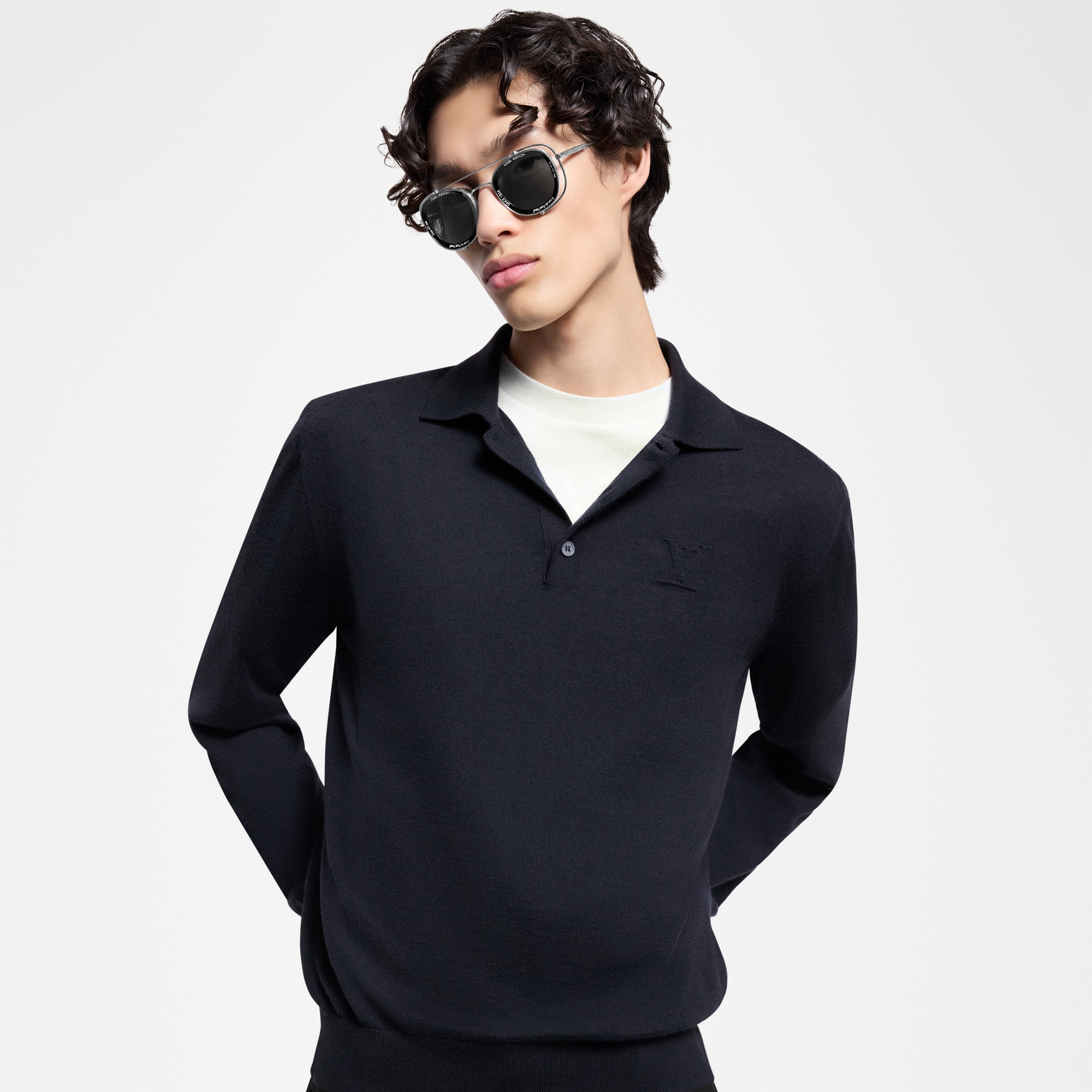 Cashmere Long-Sleeved Polo  in Men