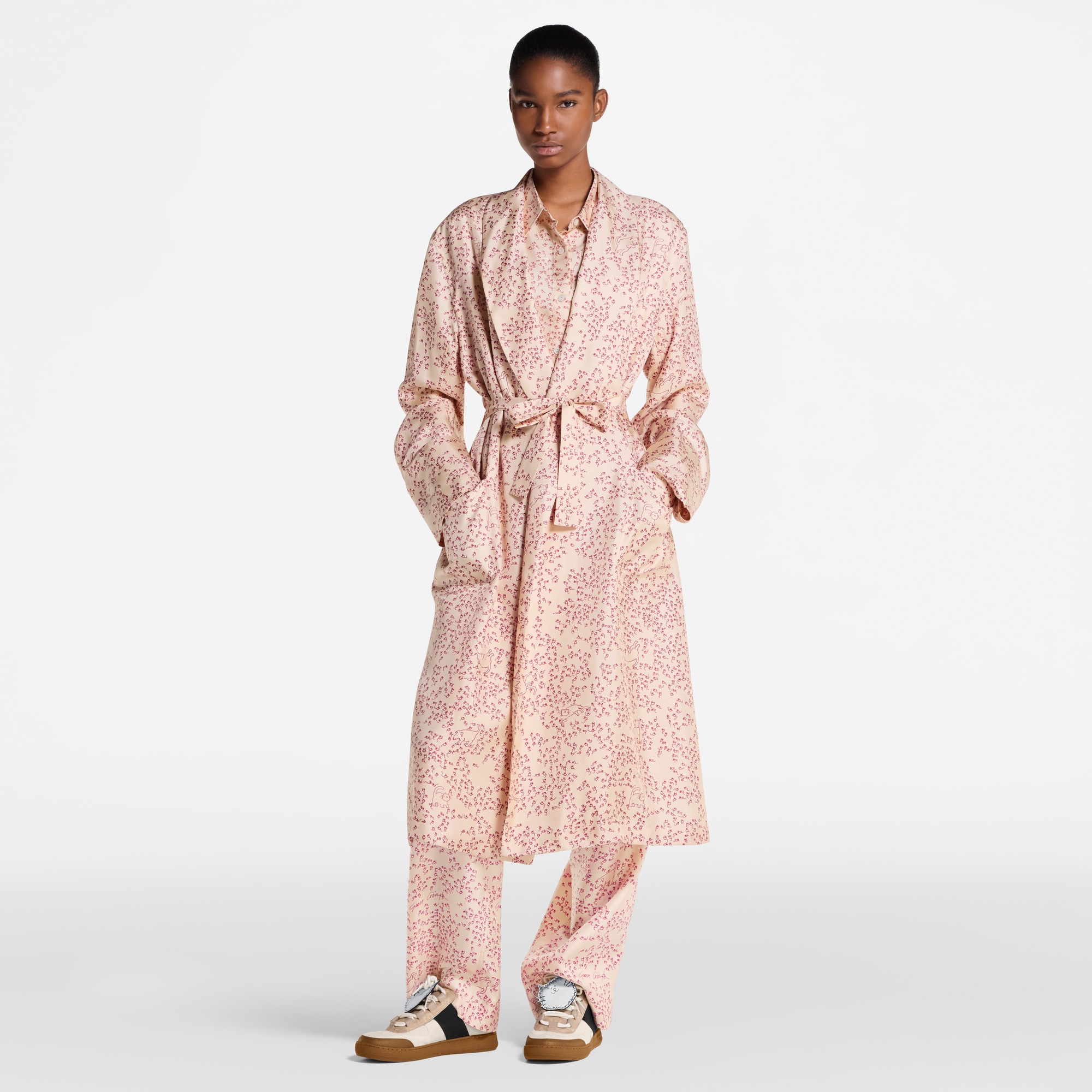 Cat-and-Mouse Print Robe  in Women