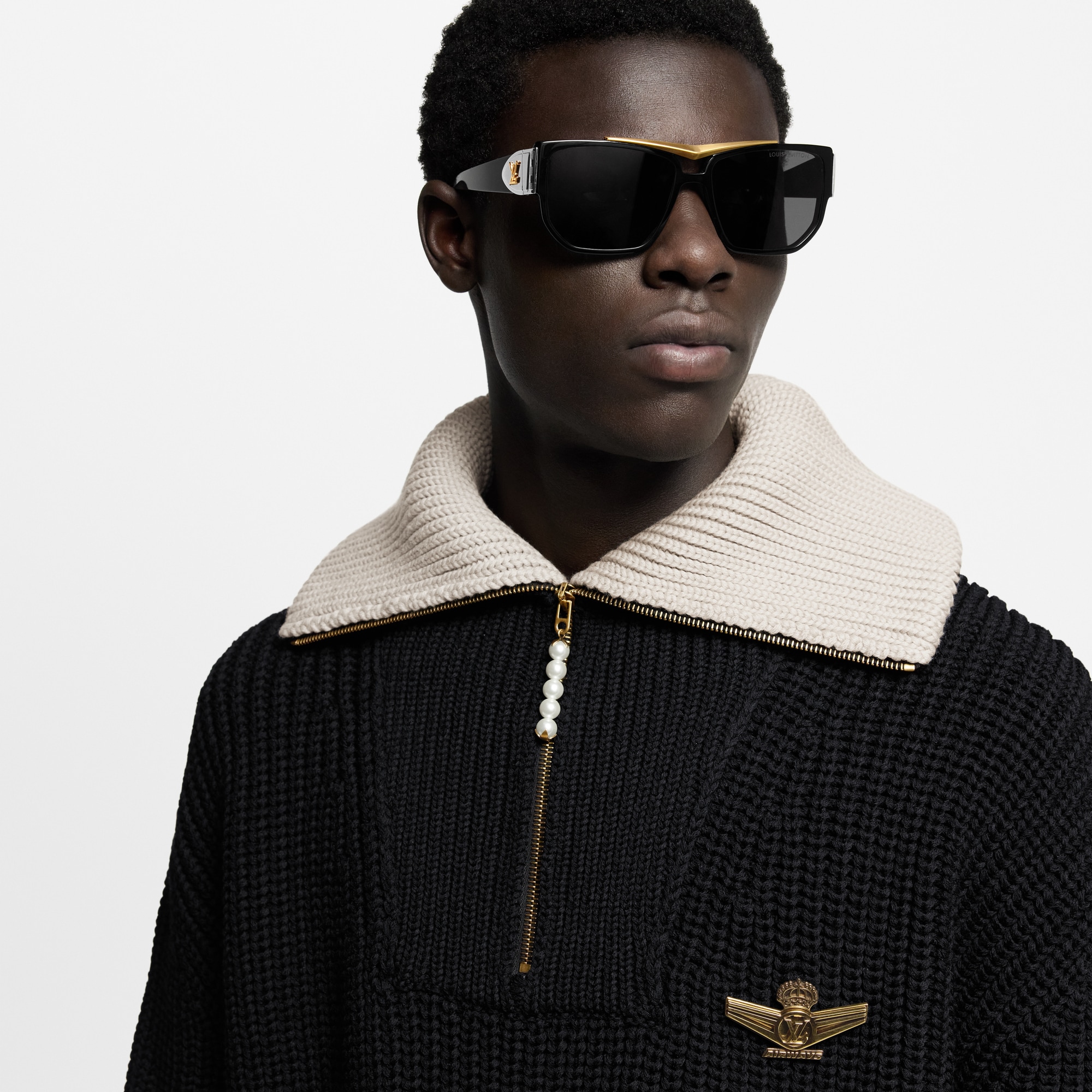 Chunky Wool-Blend Half-Zip Pullover  in Men