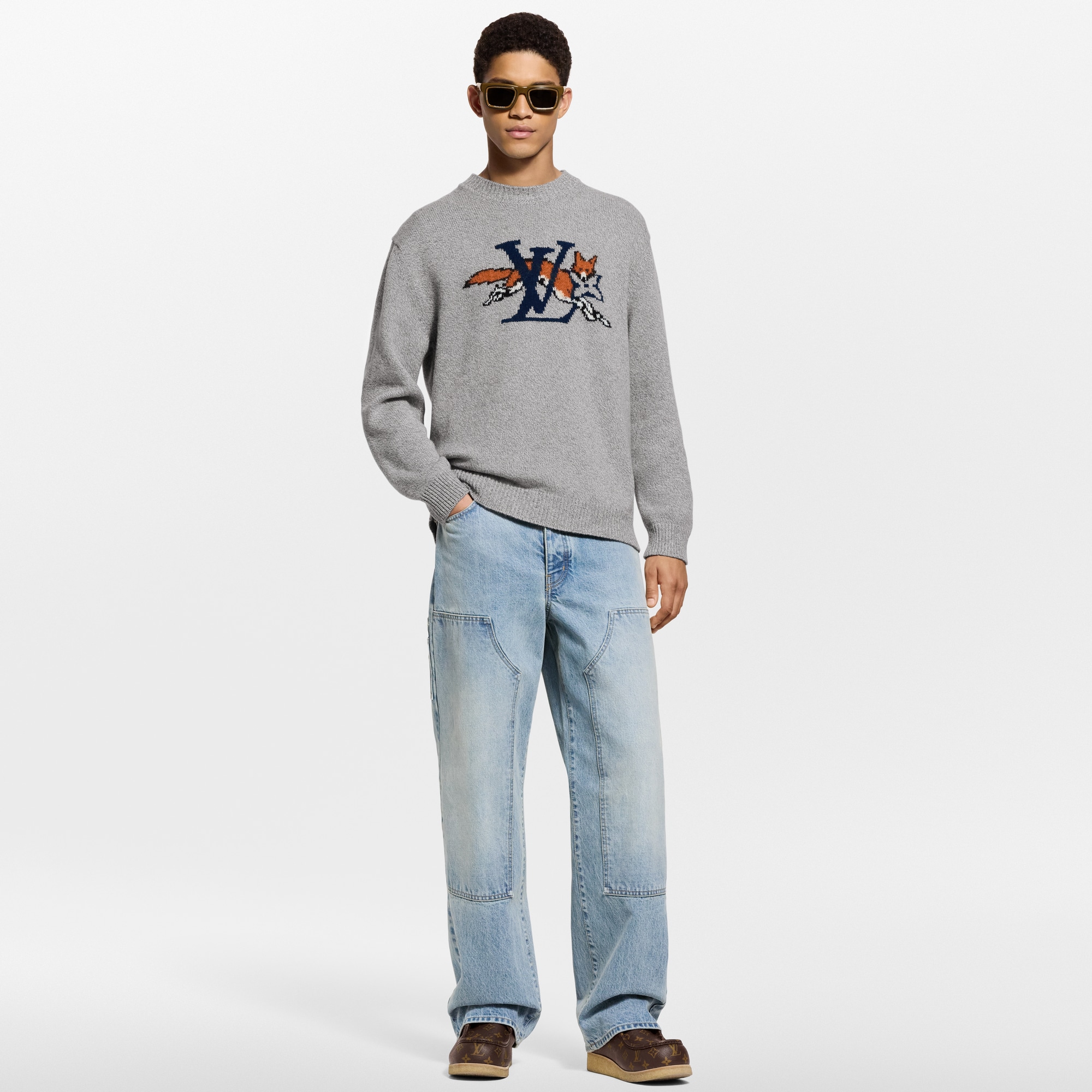 Chunky Wool-Cashmere Crewneck  in Men