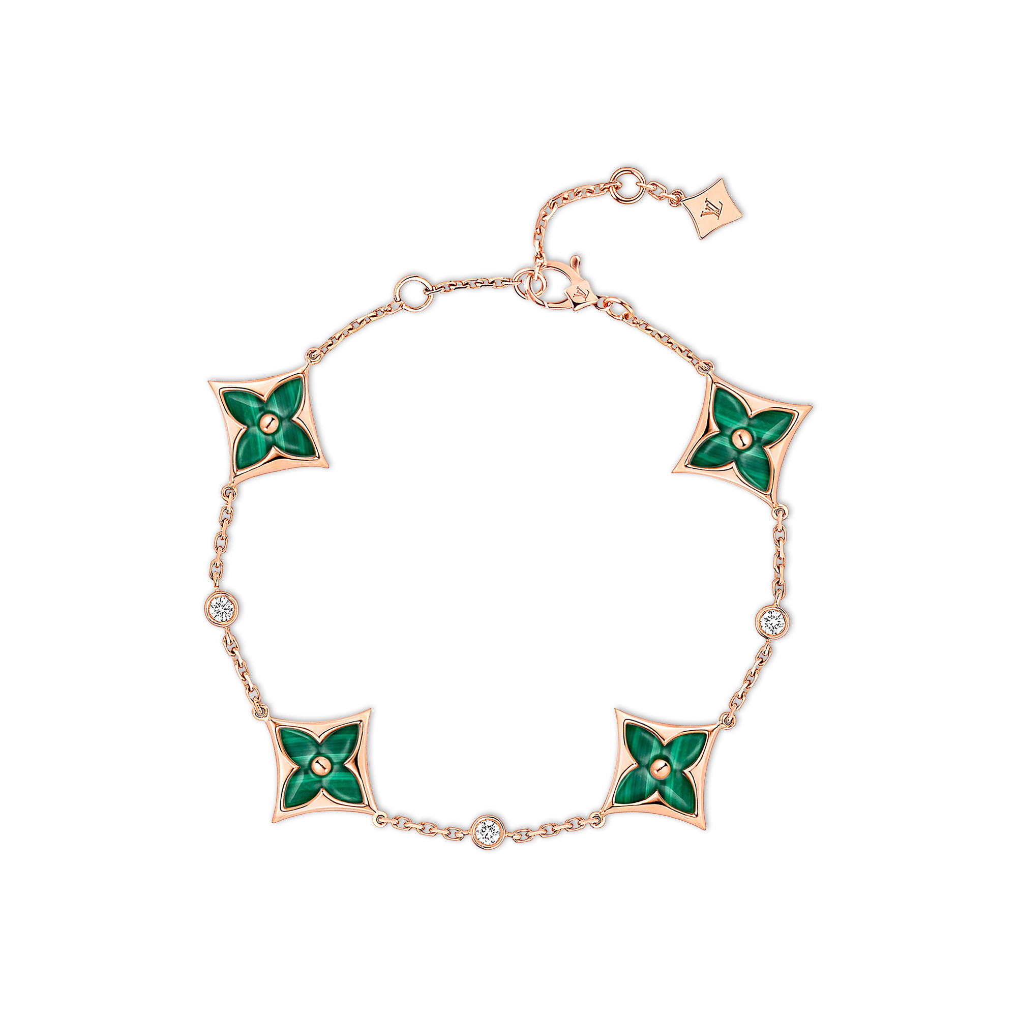 Color Blossom BB Multi-Motifs Bracelet, Pink Gold, Malachite And Diamonds  in Jewellery