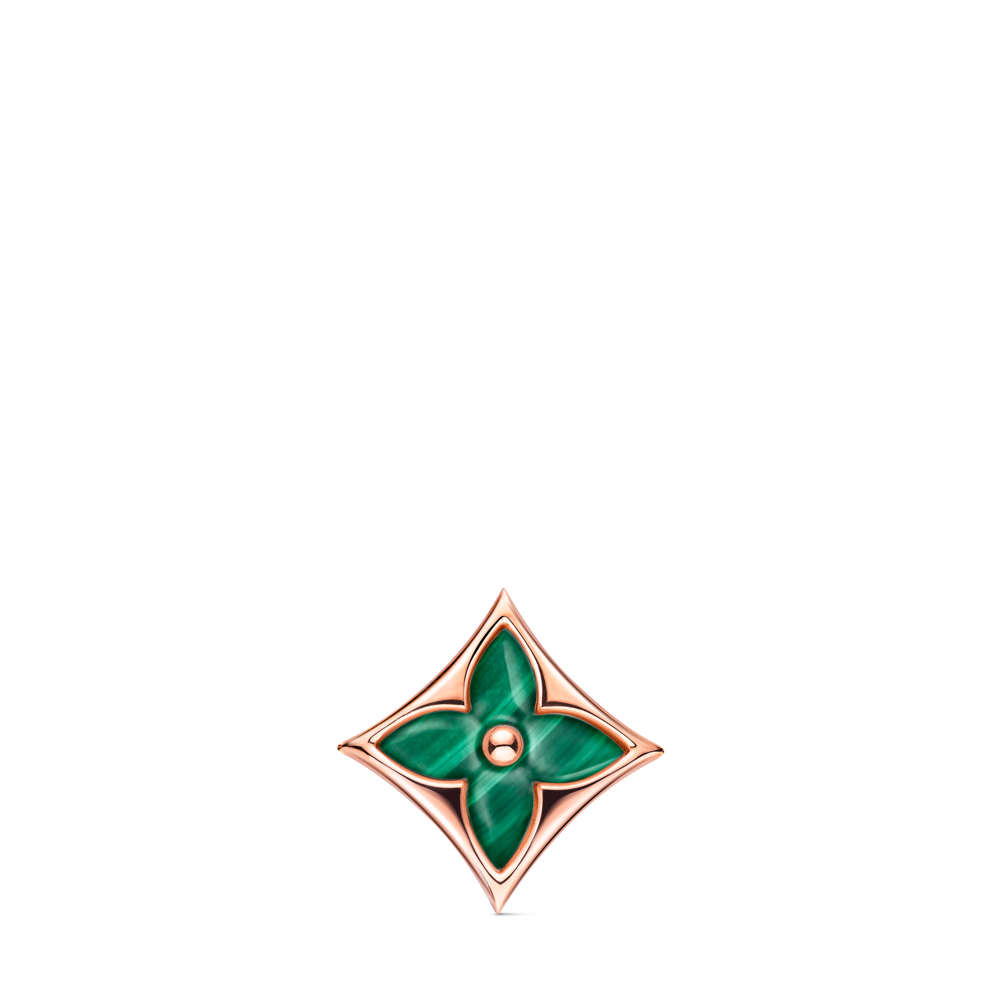 Color Blossom BB Star Ear Stud, Pink Gold and Malachite - Per Unit  in Jewellery