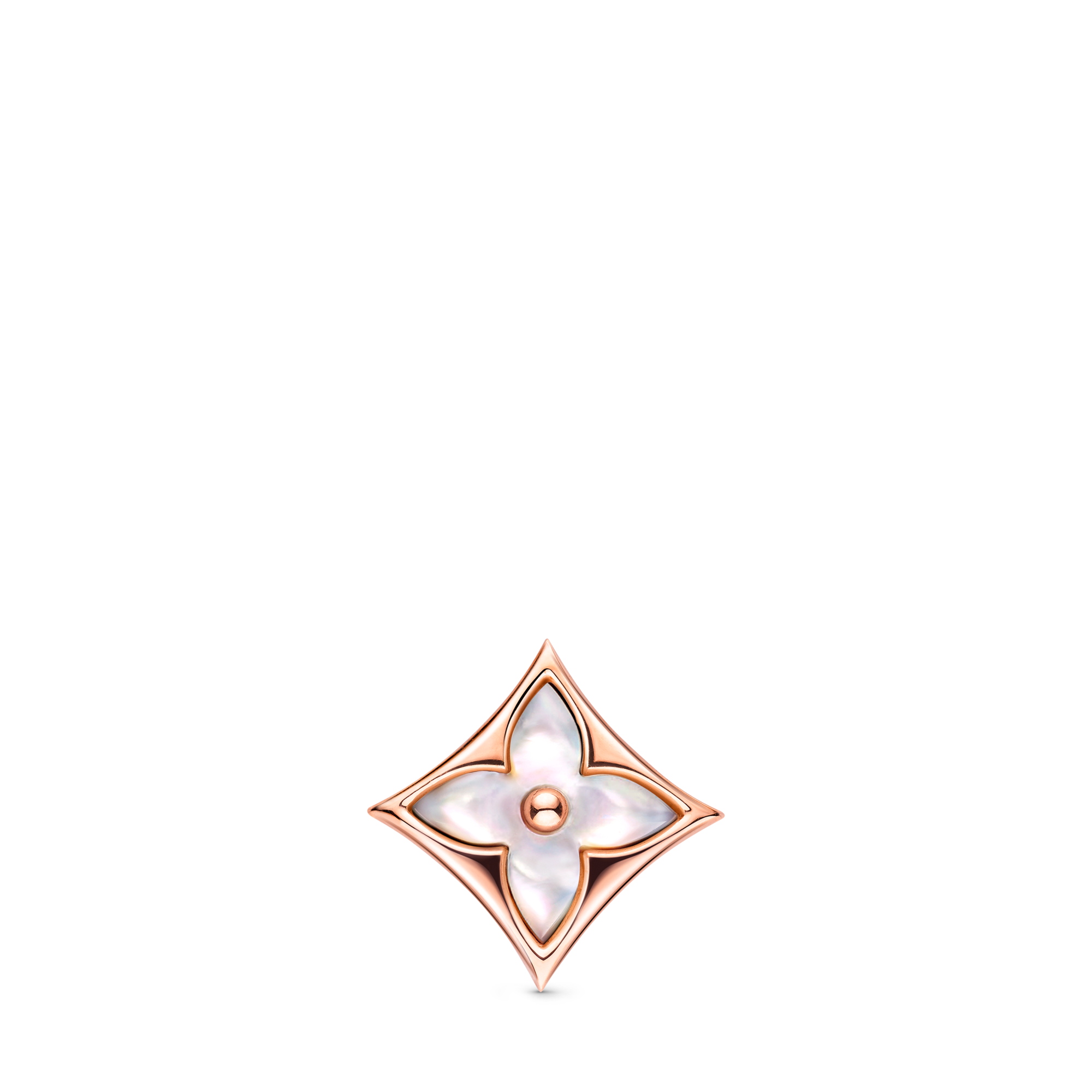 Color Blossom BB Star Ear Stud, Pink Gold and White Mother-of-Pearl - Per Unit  in Jewellery