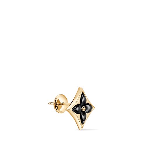 Color Blossom BB Star Ear Stud, Yellow Gold and Onyx - Per Unit in Jewellery's Categories Earrings collections by Louis Vuitton (Product zoom)