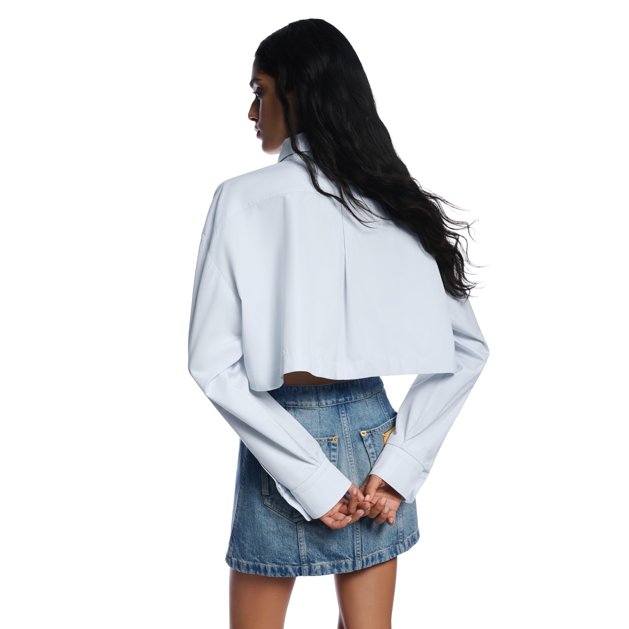 Cropped Cotton Poplin Shirt  in Women