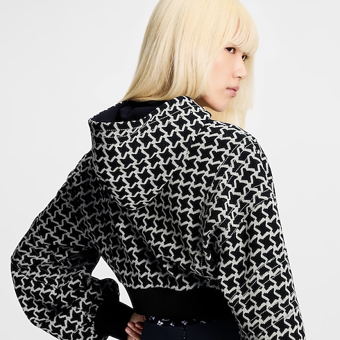 Cropped Honeycomb Jacquard Bomber Jacket in Women's Ready-to-Wear Coats and Jackets collections by Louis Vuitton (Product zoom)