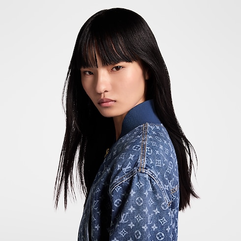Cropped Monogram Denim Bomber Jacket in Women's Ready-to-Wear Coats and Jackets collections by Louis Vuitton (Product zoom)
