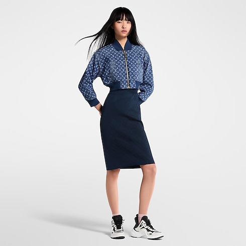 Cropped Monogram Denim Bomber Jacket in Women's Ready-to-Wear Coats and Jackets collections by Louis Vuitton (Product zoom)