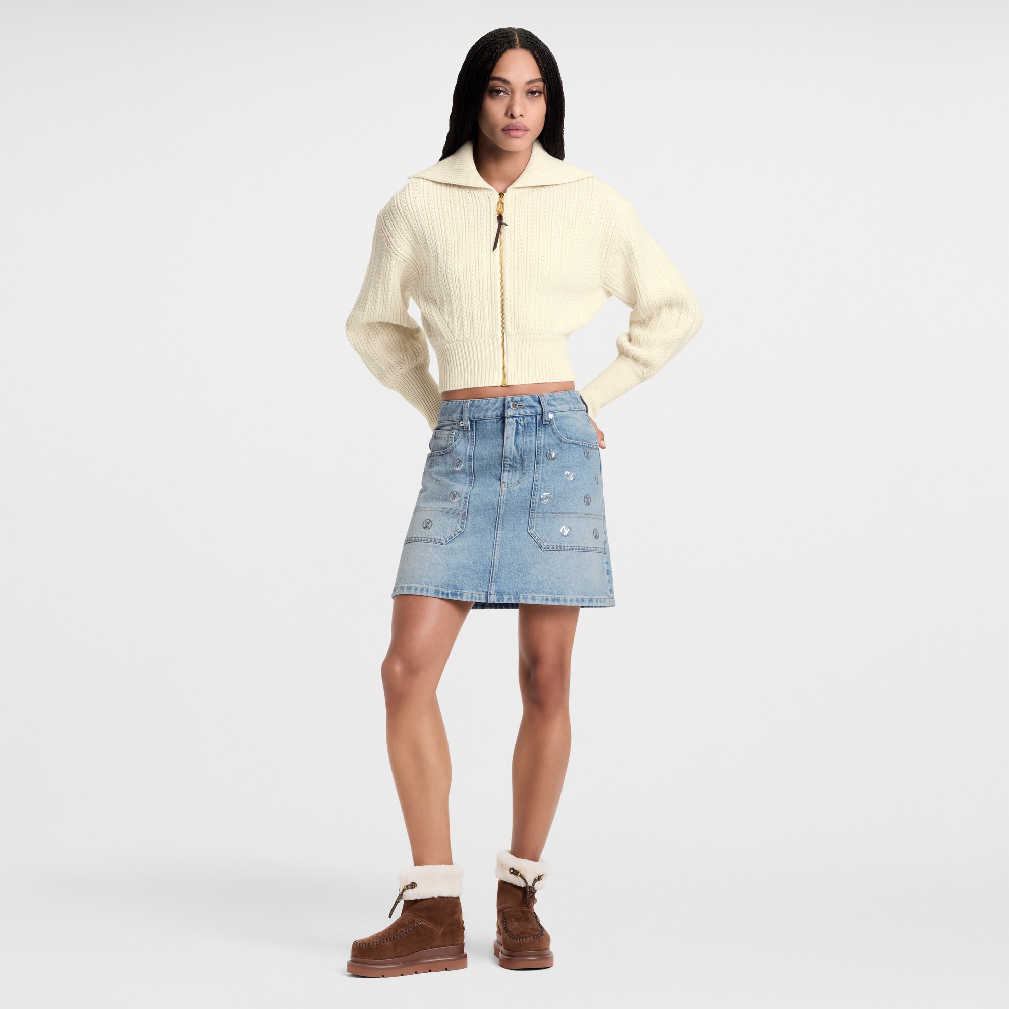 Cropped Rib-Knit Jacket
  in Women