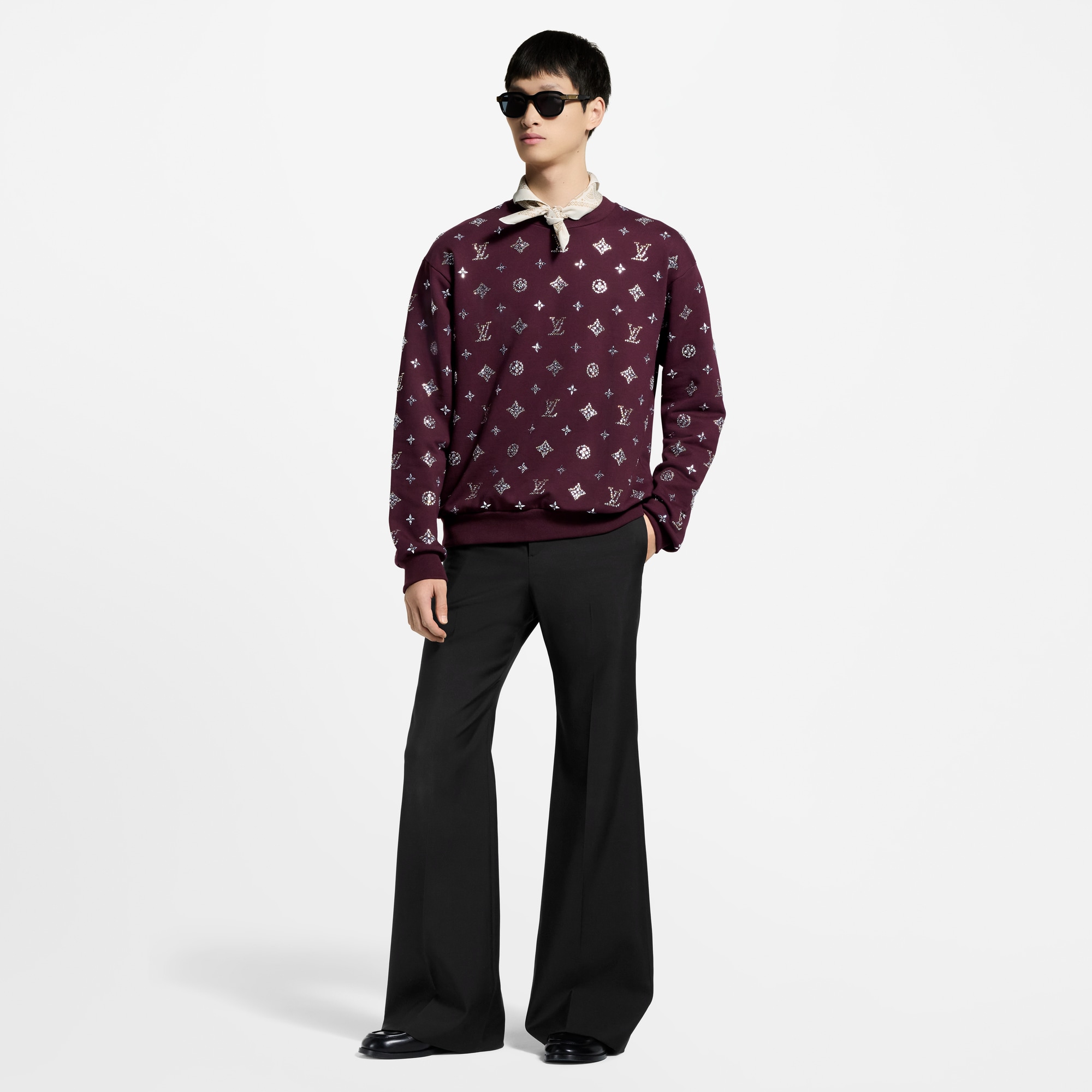 Crystal Monogram Crewneck  in Men