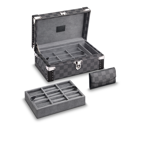 Cufflinks Case Damier Graphite Canvas in Men's Discontinued Product Obs 6 collections by Louis Vuitton (Product zoom)