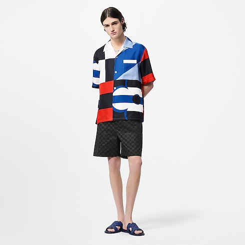 Damier Cotton Casual Shorts in Men's Ready-to-Wear Pants collections by Louis Vuitton (Product zoom)