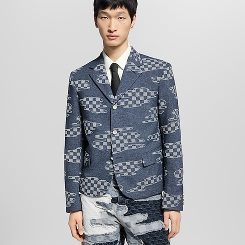 Damier Cropped Single-Breasted Jacket in Men's Ready-to-Wear Blazers and Jackets collections by Louis Vuitton (Product zoom)