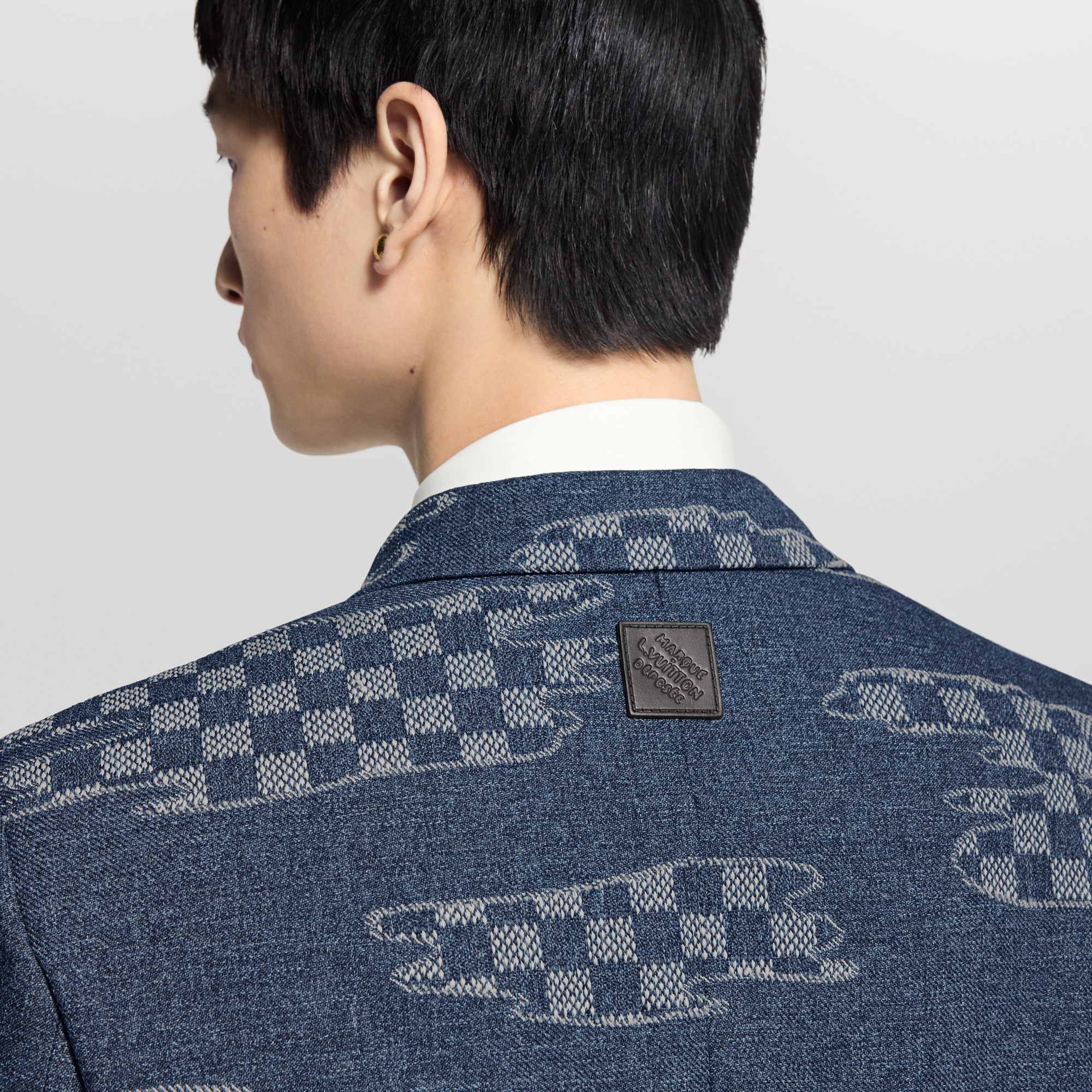 Damier Cropped Single-Breasted Jacket  in Men