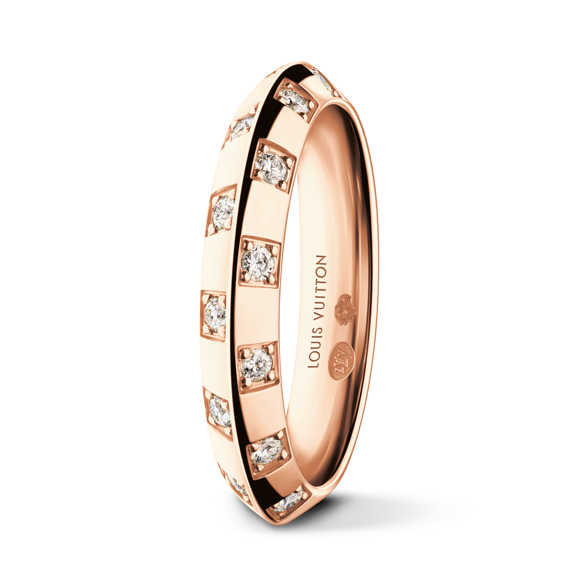 Damier Ring, Pink Gold and diamonds  in Les Extraordinaires