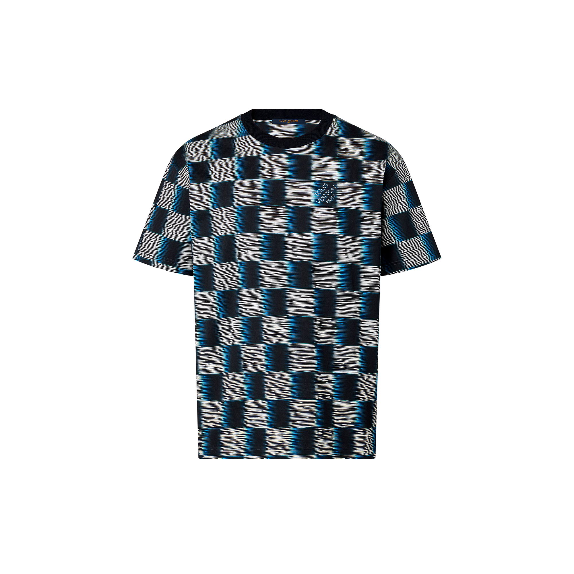 Damier Short-Sleeved Cotton T-Shirt  in Men