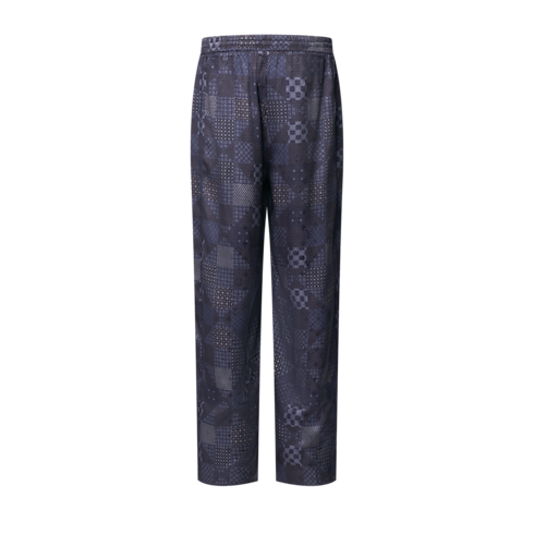 Damier Silk Blend Pajama Pants back view