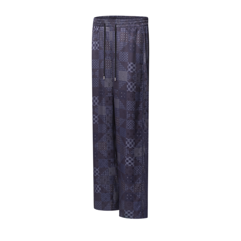 Damier Silk Blend Pajama Pants side view