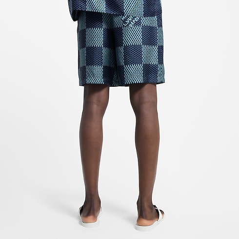 Damier Silk Shorts in Men's Ready-to-Wear Pants collections by Louis Vuitton (Product zoom)