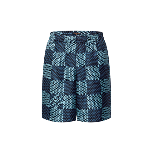 Damier Silk Shorts in Men's Ready-to-Wear Pants collections by Louis Vuitton (Product zoom)