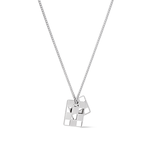 Damier Staples Cut Out Pendant back view