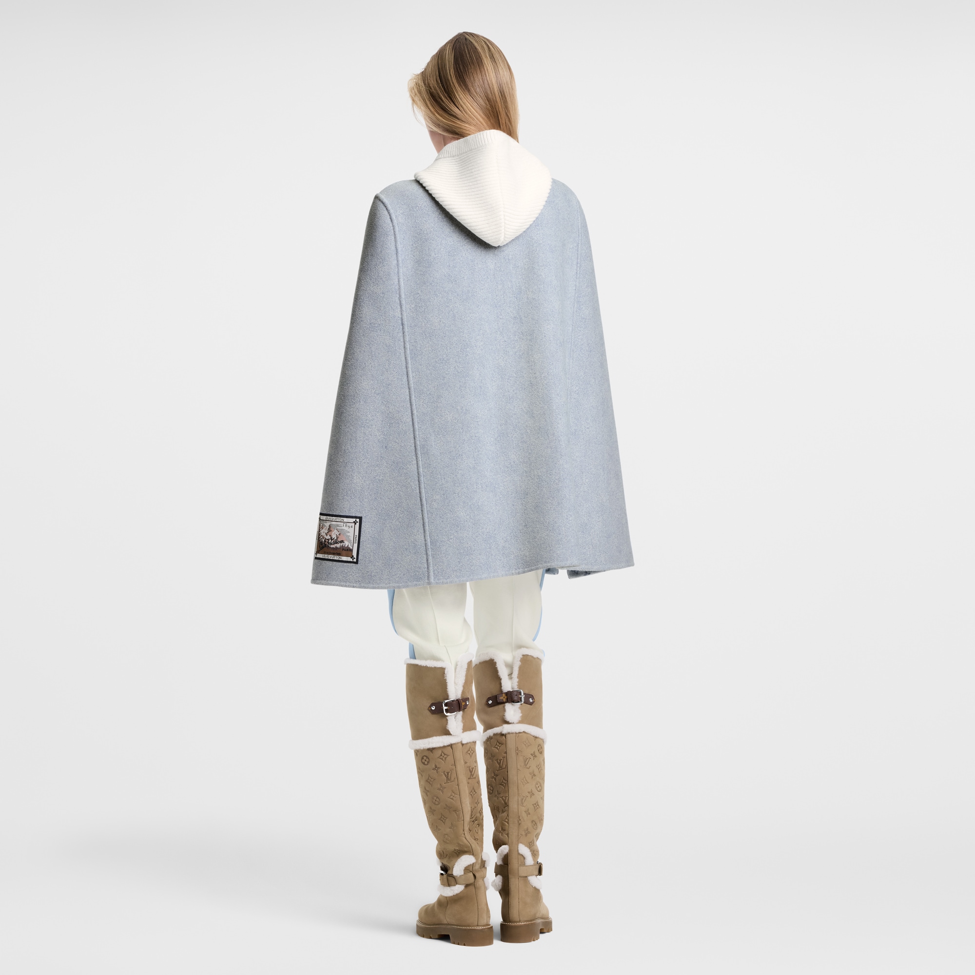 Denim-Effect Double Face Cape  in Women