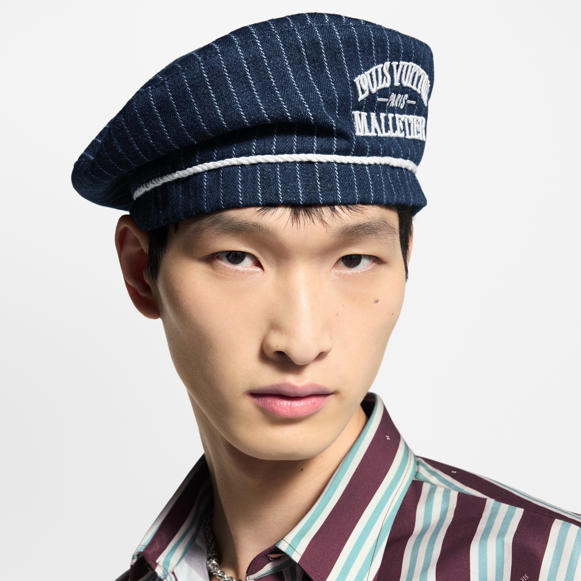Denim Stripes Beret . in Men