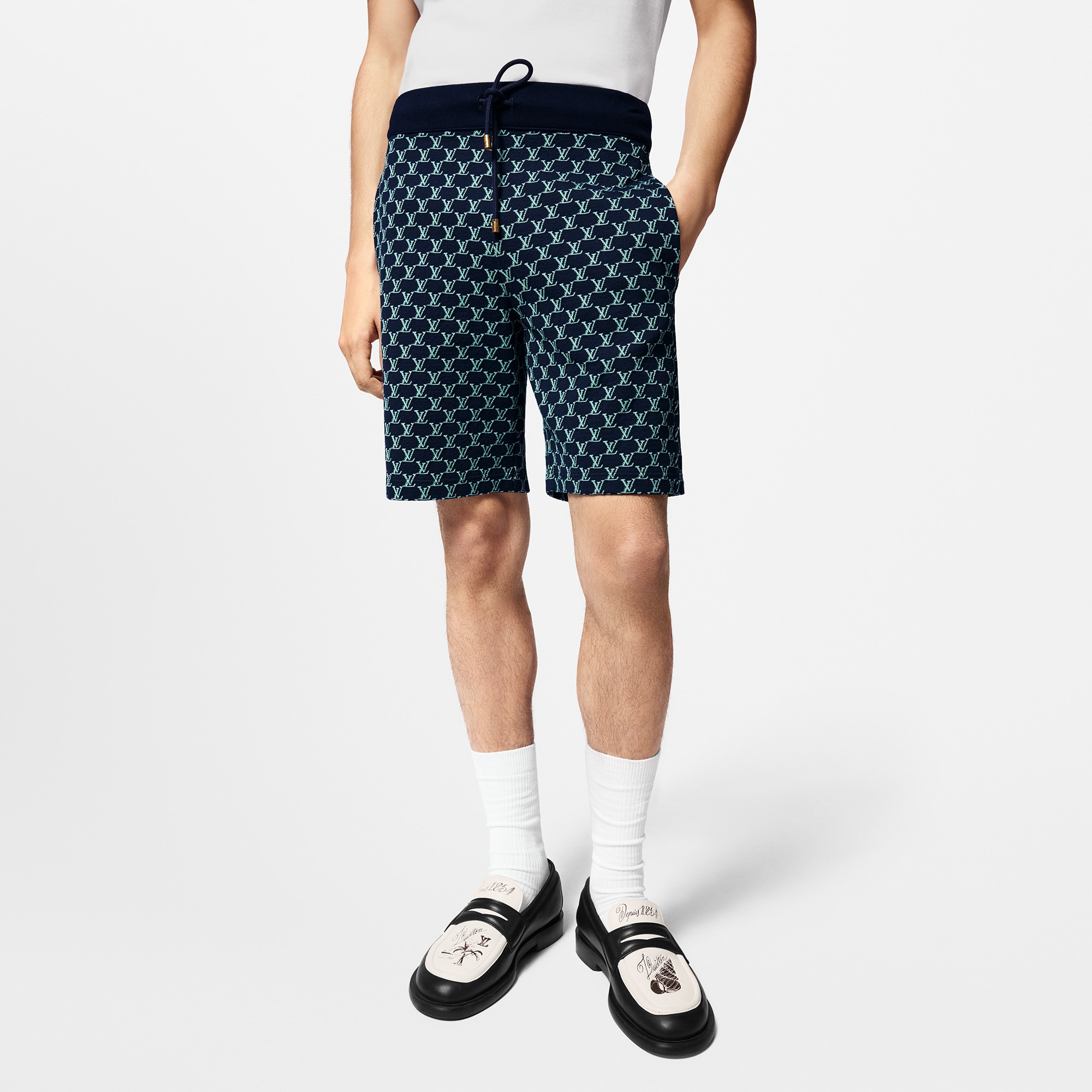 Double Face Cotton Jersey Shorts  in Men