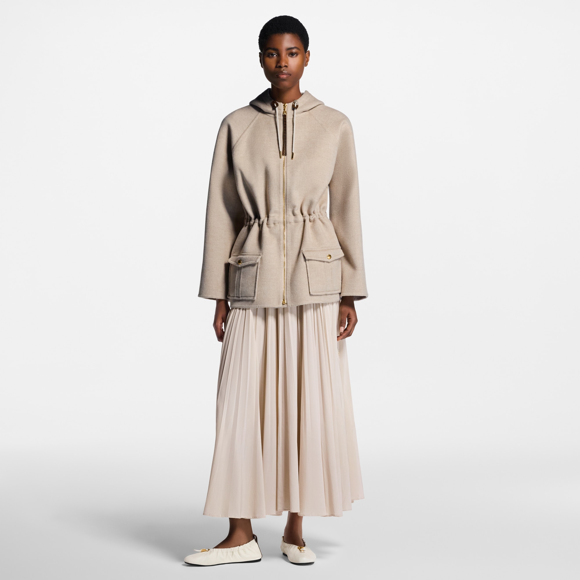 Double Face Hooded Parka  in Women