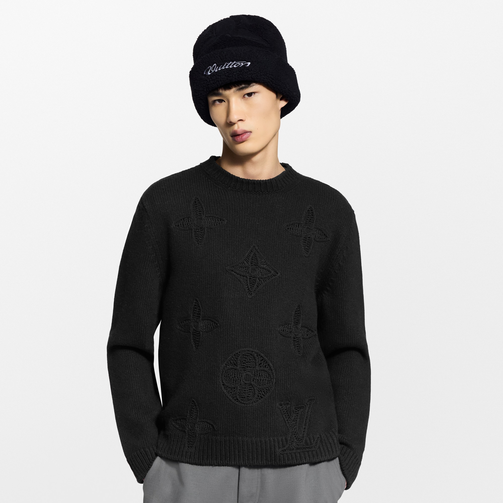 Embellished Knitted Crewneck  in New