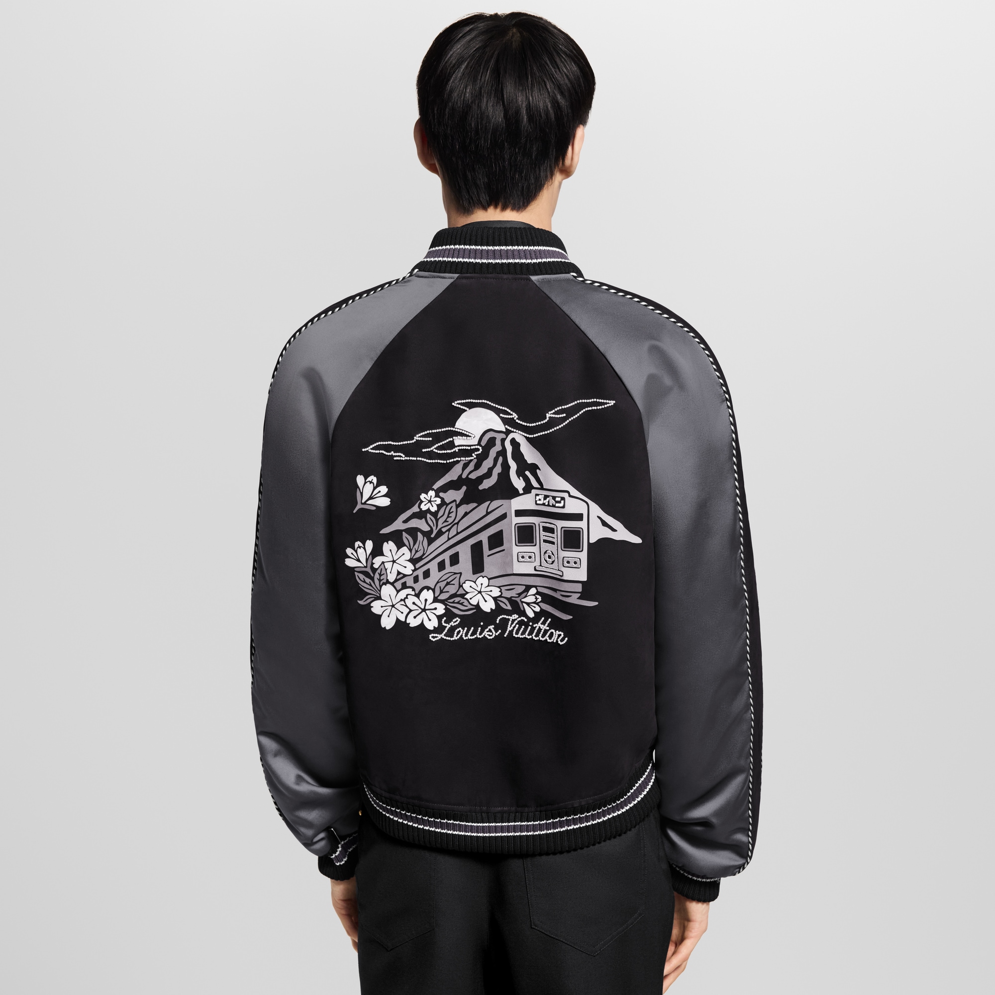 Embellished Mix Leather Blouson  in Men