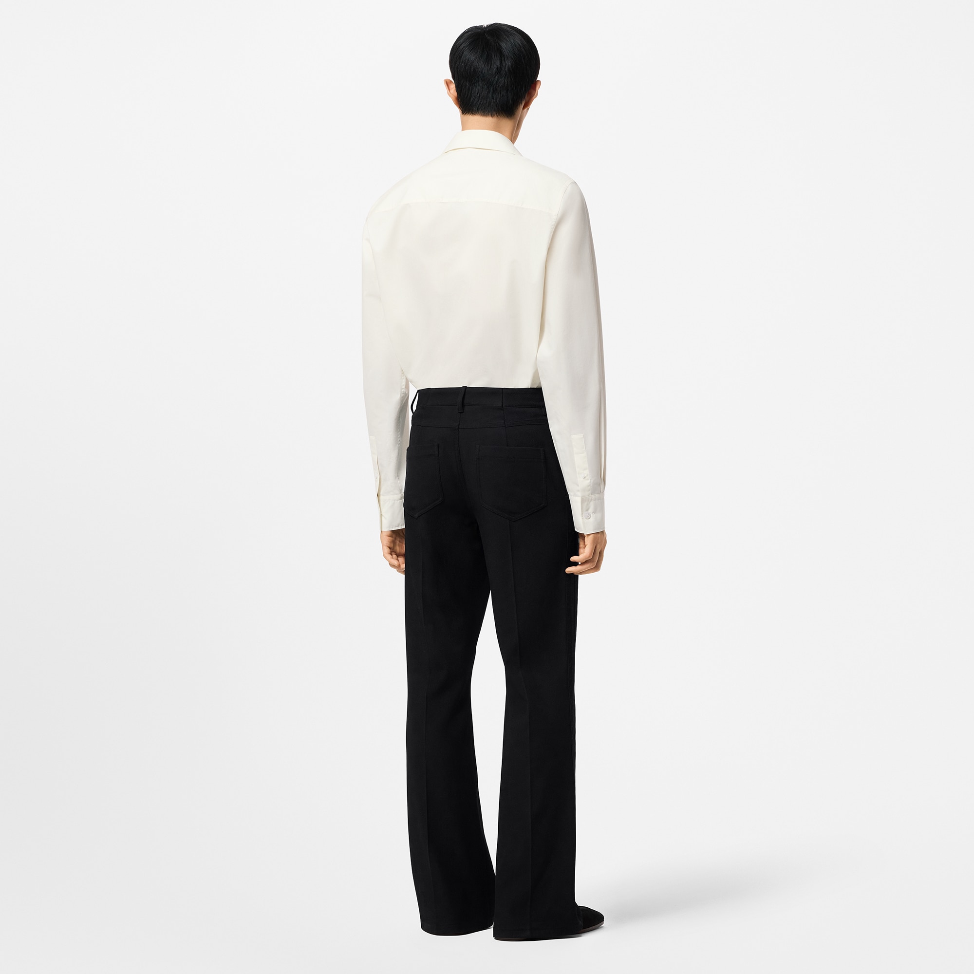 Embellished Open Collar Long-Sleeved Shirt  in Men