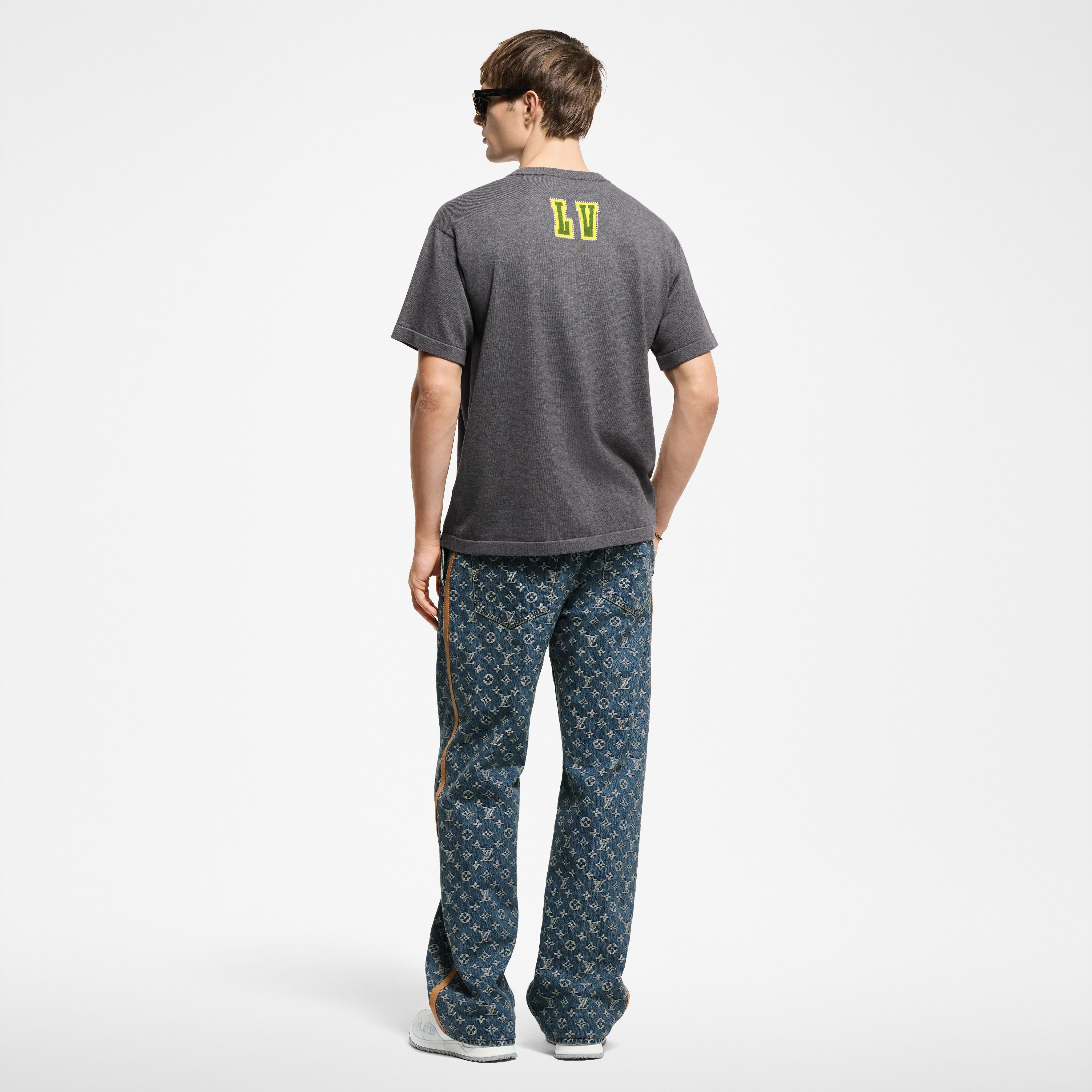 Embellished Short-Sleeved Cotton Crewneck  in Men