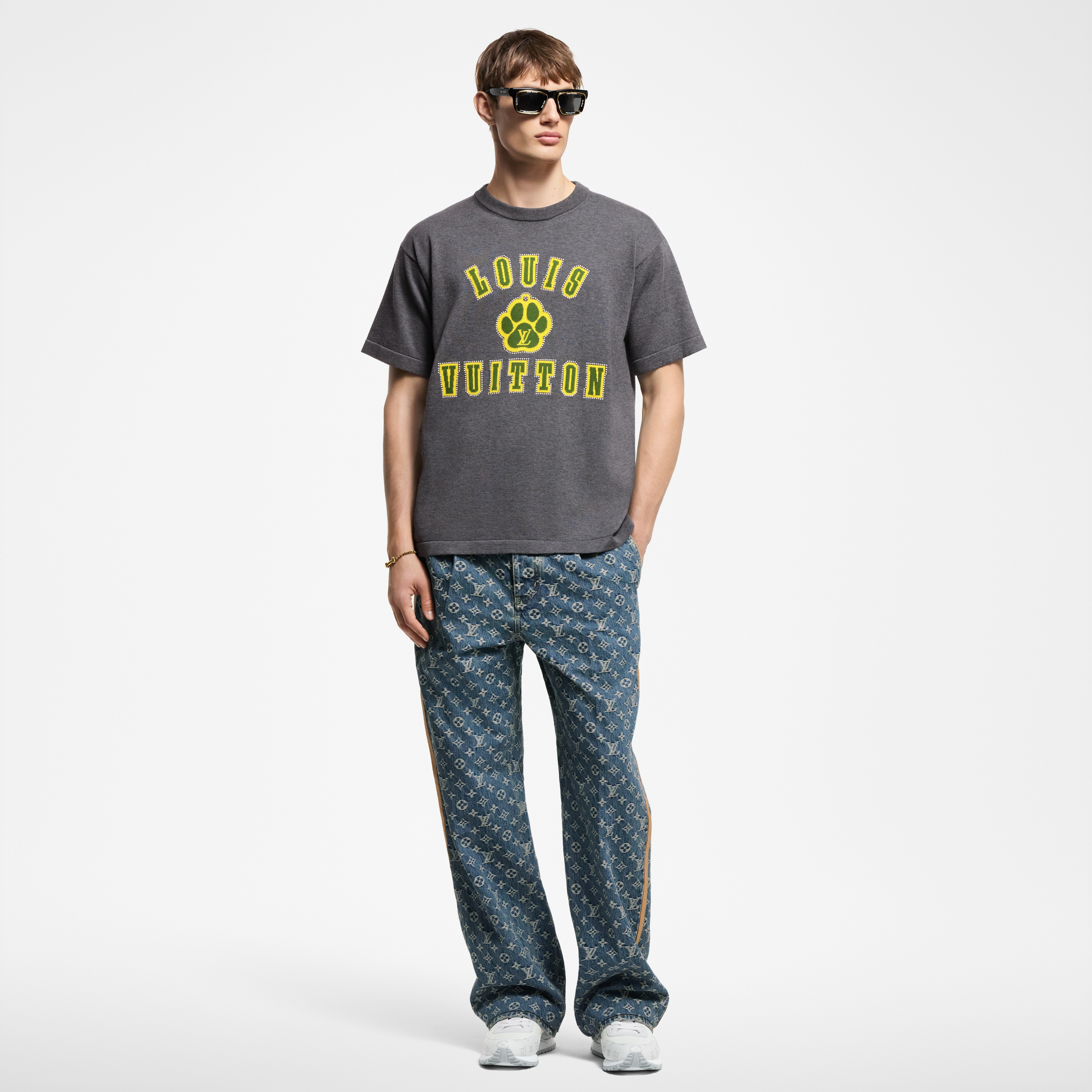 Embellished Short-Sleeved Cotton Crewneck  in Men