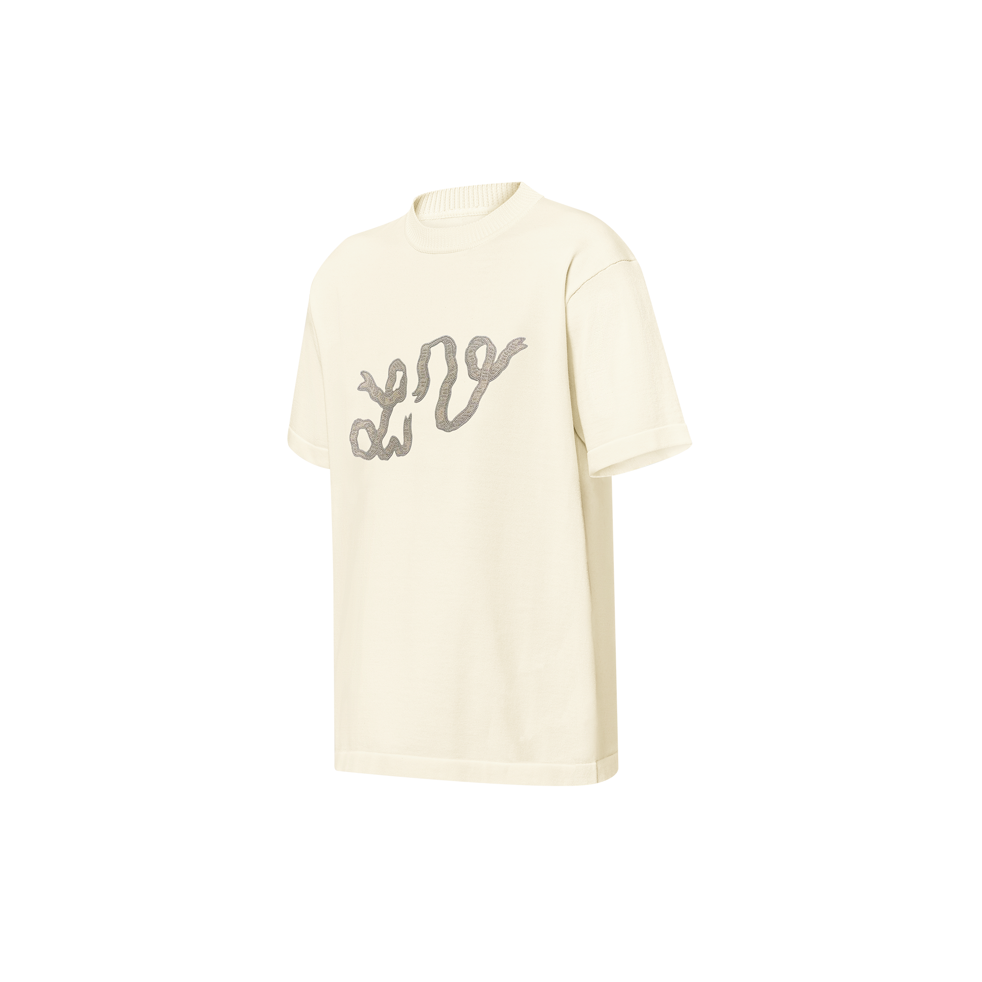 Embellished Short-Sleeved Cotton Crewneck  in Men