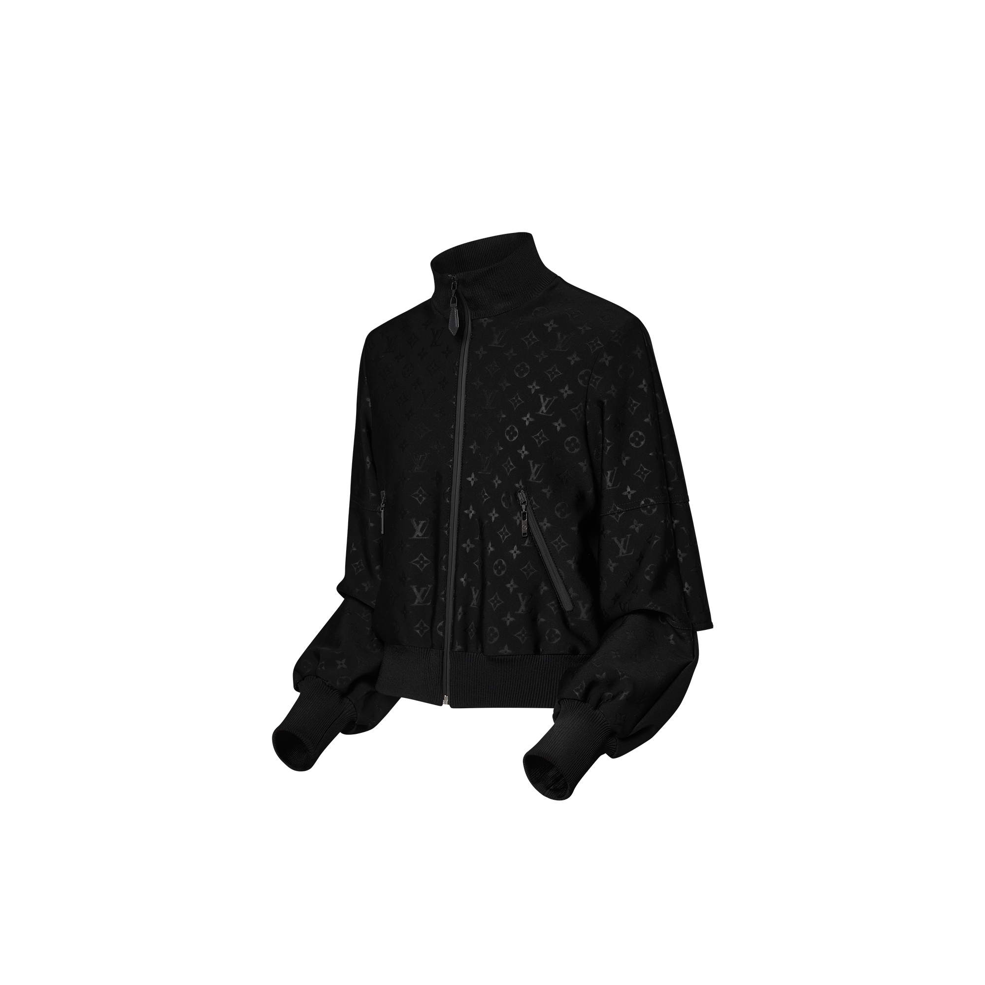 Embossed Monogram Zip-Up Jacket  in Women