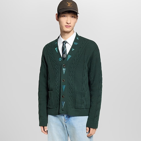Embroidered Cable Knit Cardigan in Men's Ready-to-Wear All Ready-to-Wear collections by Louis Vuitton (Product zoom)