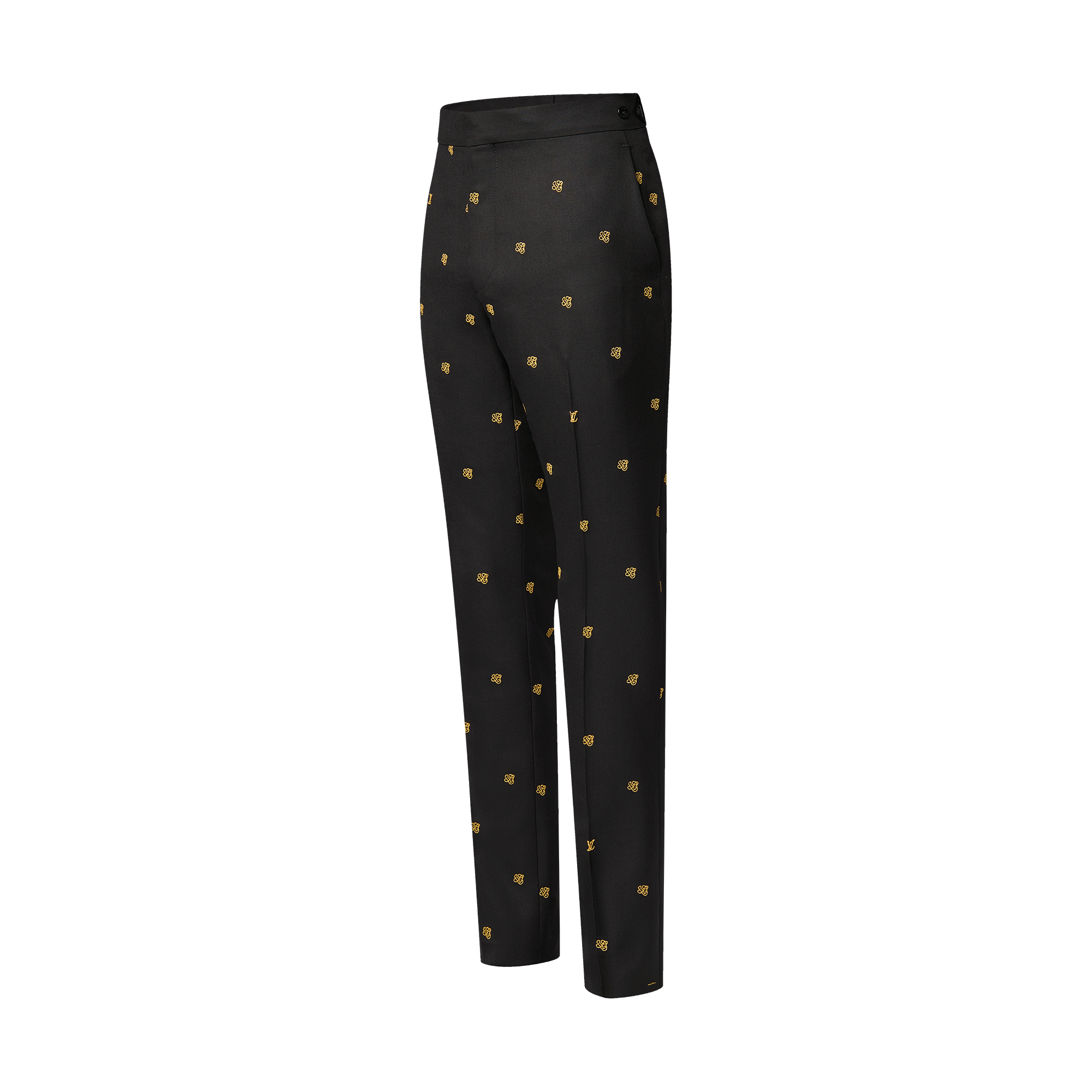 Embroidered Wool Blend Evening Cigarette Pants  in Men