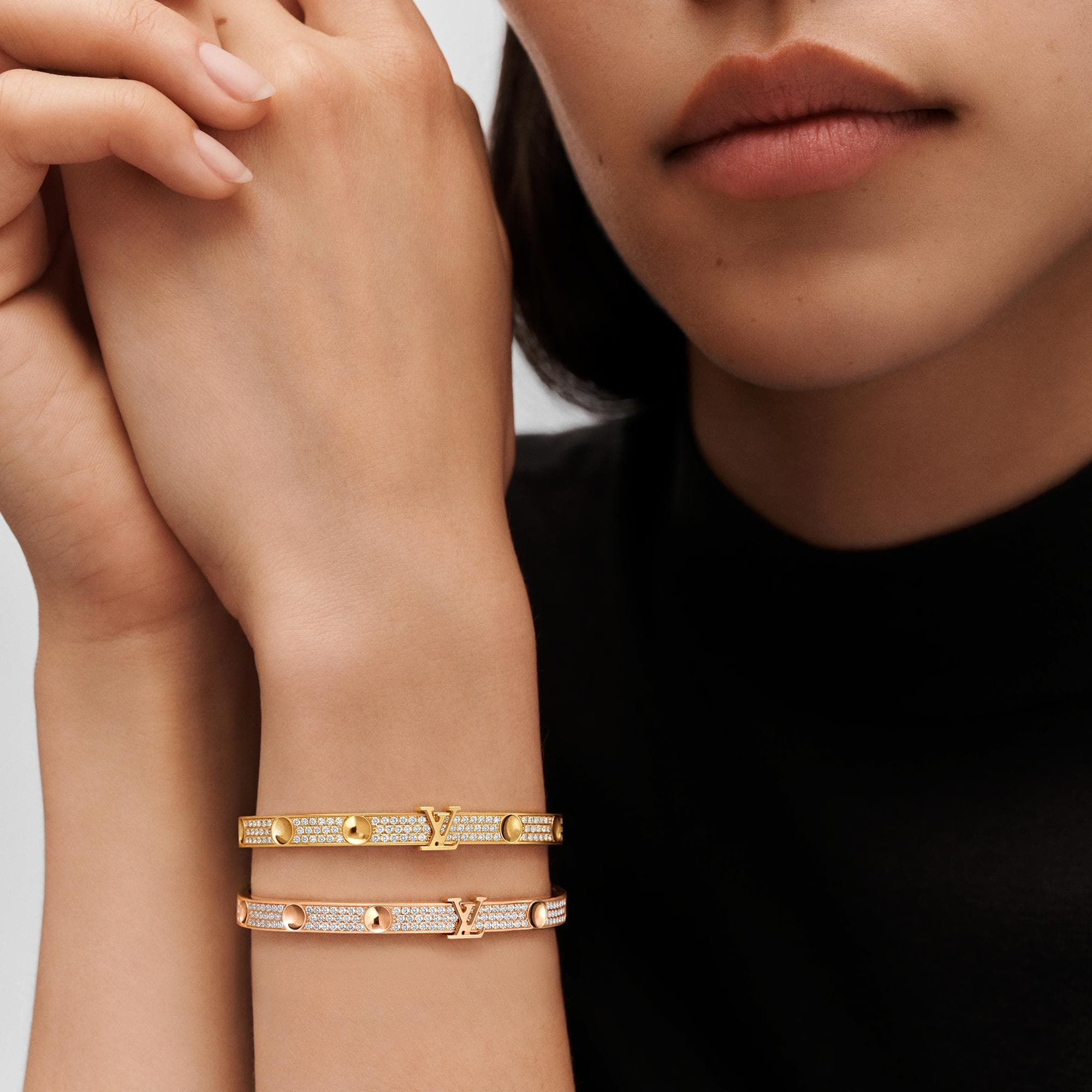 Empreinte Bangle, Pink Gold And Pave Diamonds  in Jewellery
