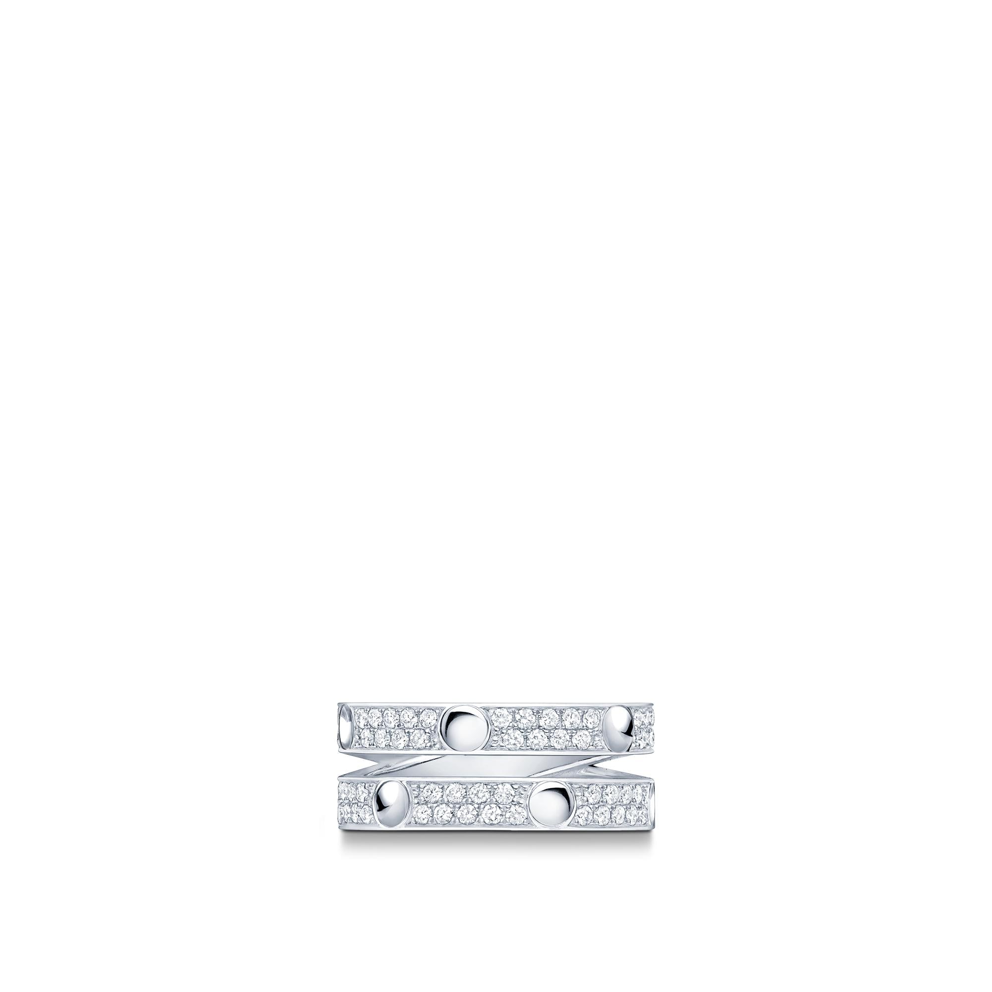 Empreinte Double Ring, White Gold and Diamonds  in Jewellery