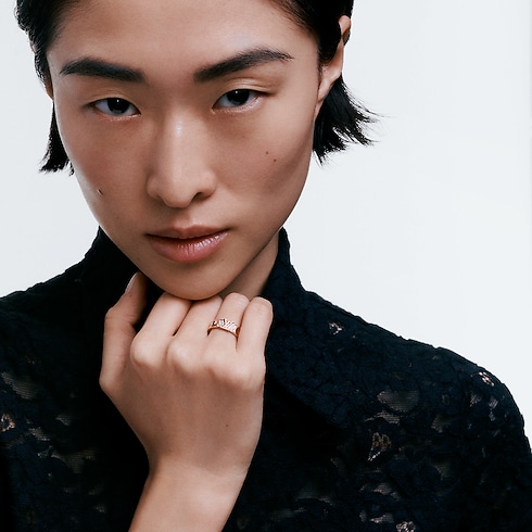 Empreinte Medium Ring, Pink Gold and Diamonds in Jewellery's Categories Rings collections by Louis Vuitton (Product zoom)