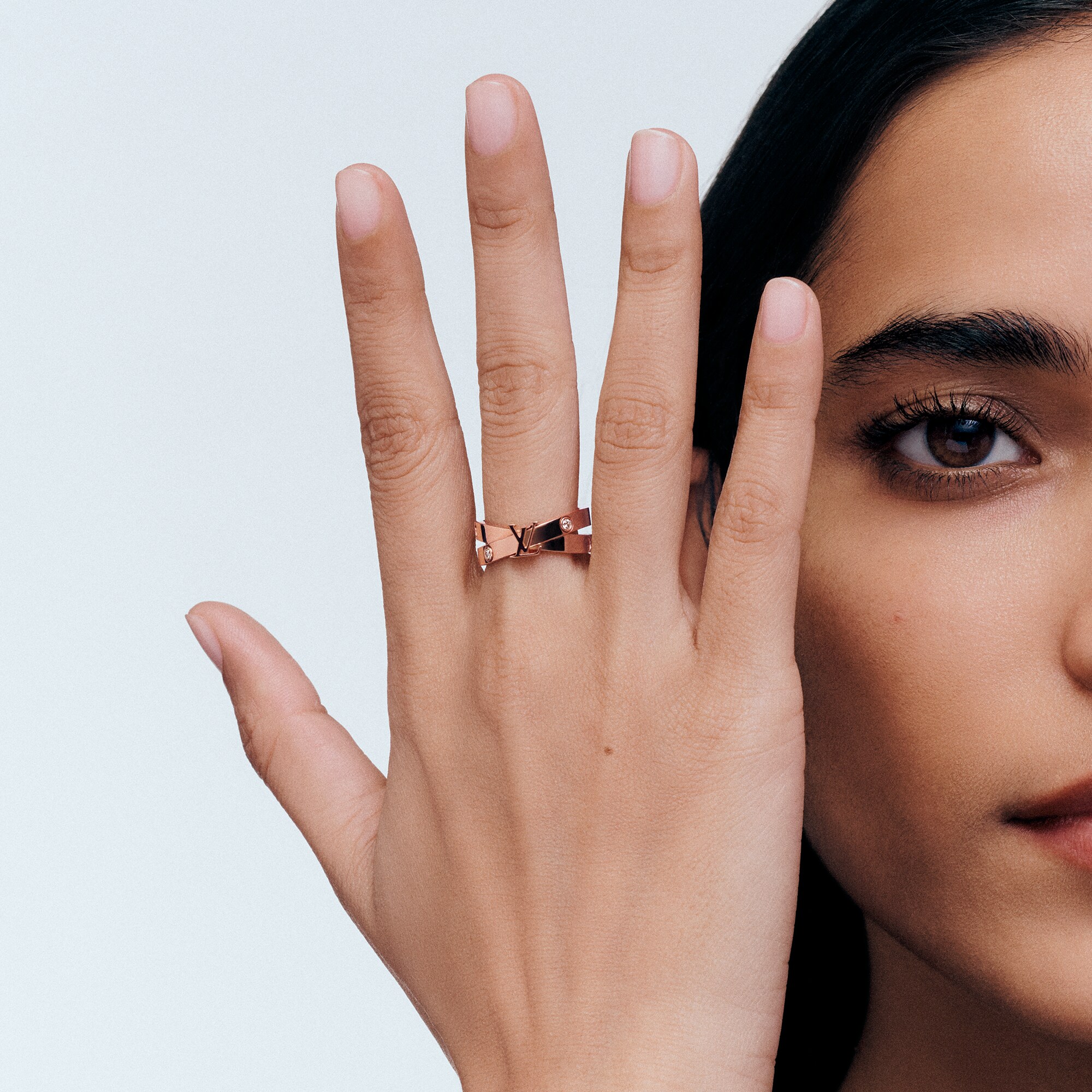 Empreinte Ring, Pink Gold And Diamonds  in Jewellery